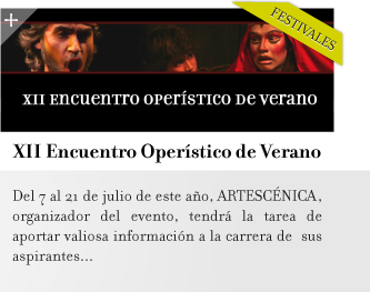 Festivales - XII Encuentro Operístico de Verano